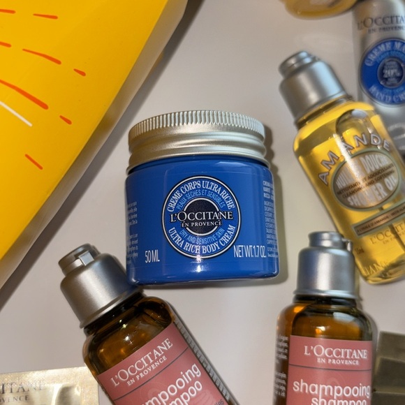 27 LOT Huge L’occitane Products Cream Eyes Almond Oil Bag shampoo NEW - Picture 8 of 11